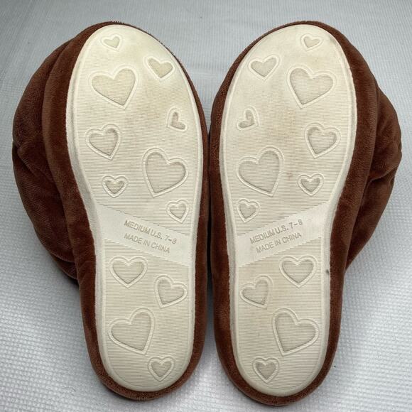 DanDee Collectors Choice Poop Emoji Brown Plush Slippers Size M 7-8 - Picture 4 of 6